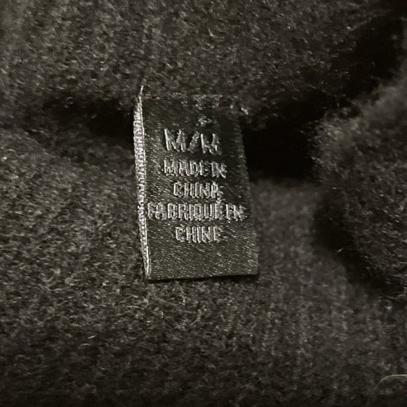 Magaschoni Cashmere Sweater SZ Medium Rib Knit Black White Stripe Mock Neck - Picture 7 of 11